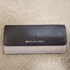 Black and gray Michael Kors snap wallet